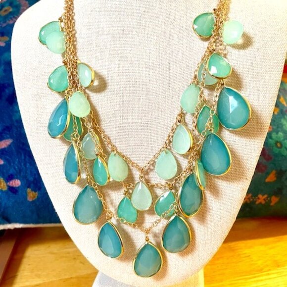 Banana Republic Blue Waterfall Multi-Strand Necklace - Picture 2 of 3